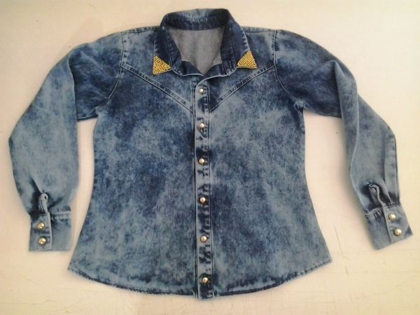 1028-Camisa jeans lavagem skycleam